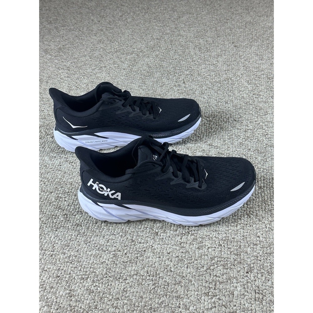 Hoka One One Clifton 8 Men's Running Shoes Size 8D Black Sneakers 1119393